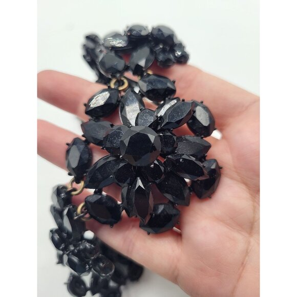 J.Crew Cab Fan Statement Necklace Black Whimsigoth Classic - Picture 7 of 7